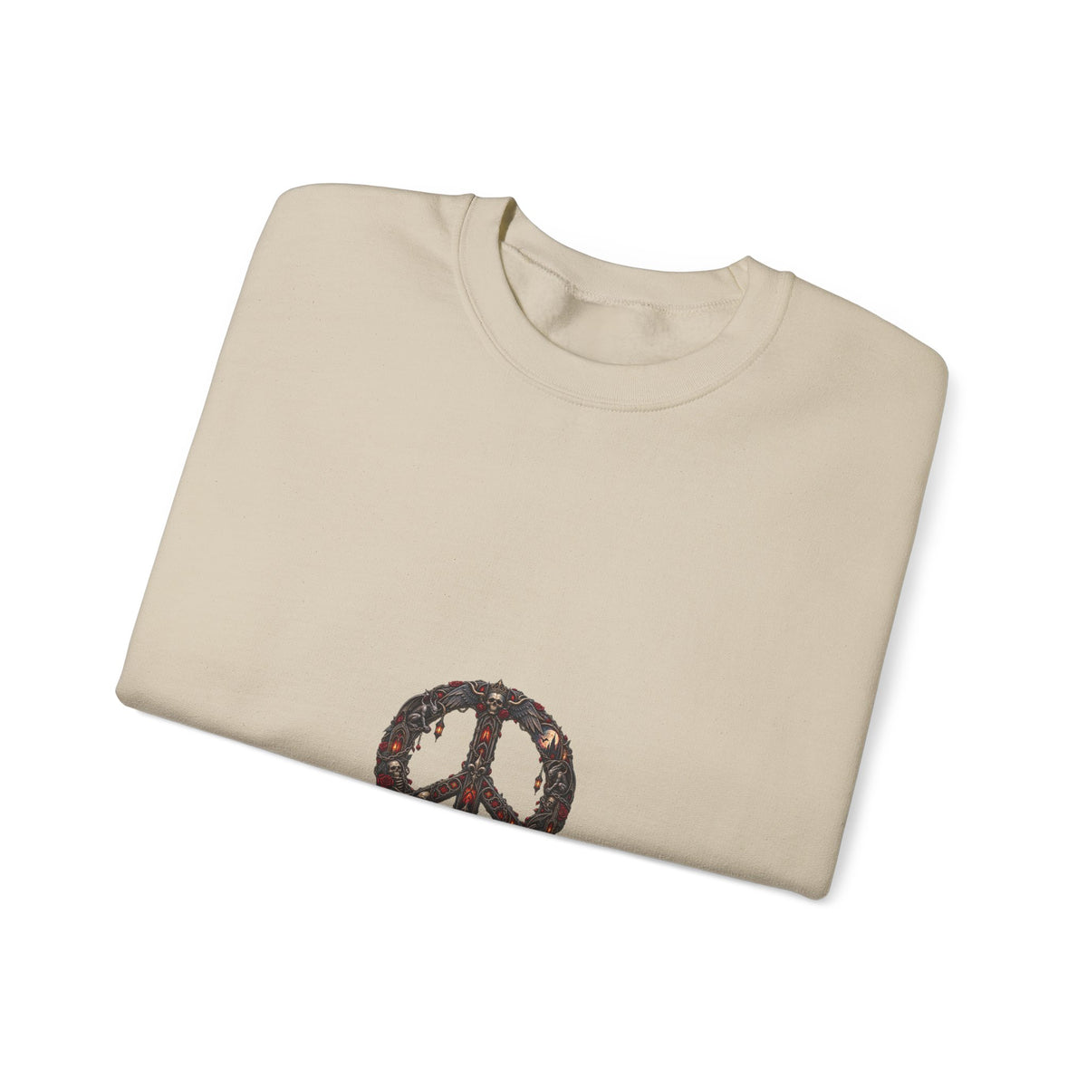 Peace Sign Crewneck Sweatshirt — Vintage Floral Peace Symbol Graphic