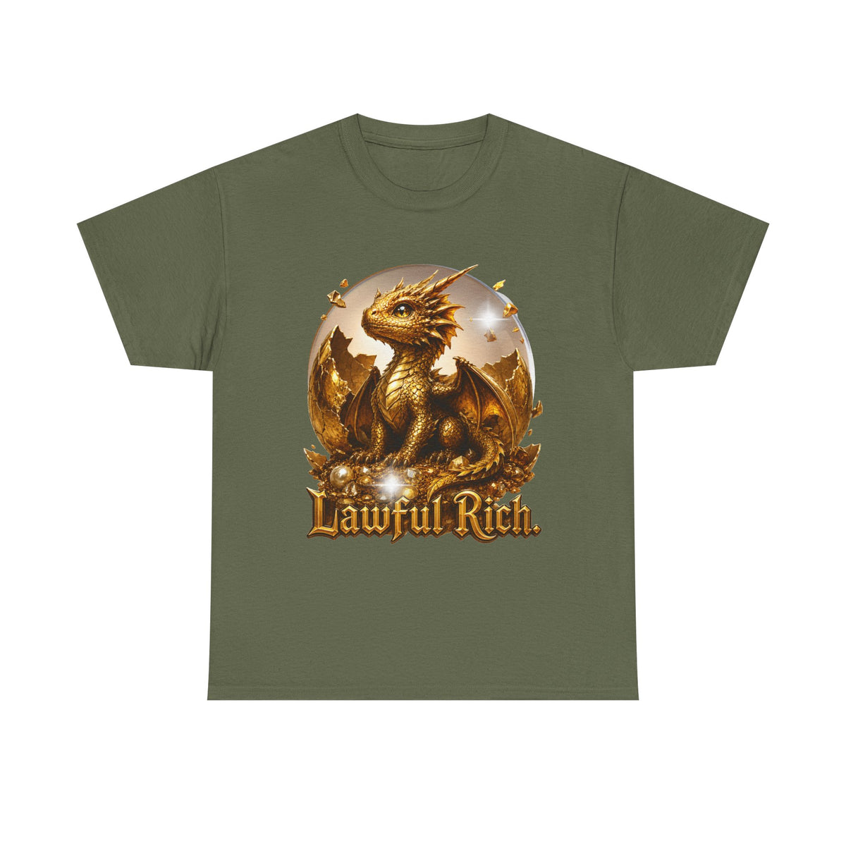 T-Shirt — "Lawful Rich" Gold Dragon Graphic Tee