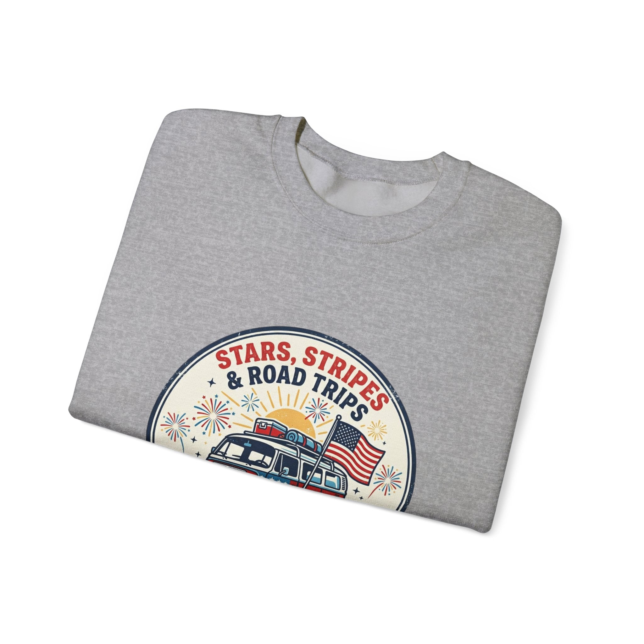 Stars & Stripes Road Trips Sweatshirt | vintage USA, red white blue