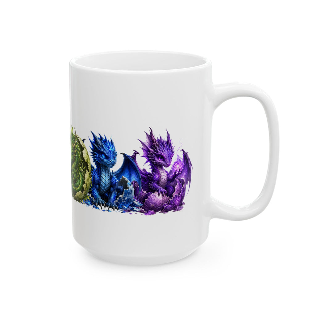 Baby Dragon Parade Ceramic Mug – Colorful Fantasy Dragons 11oz/15oz