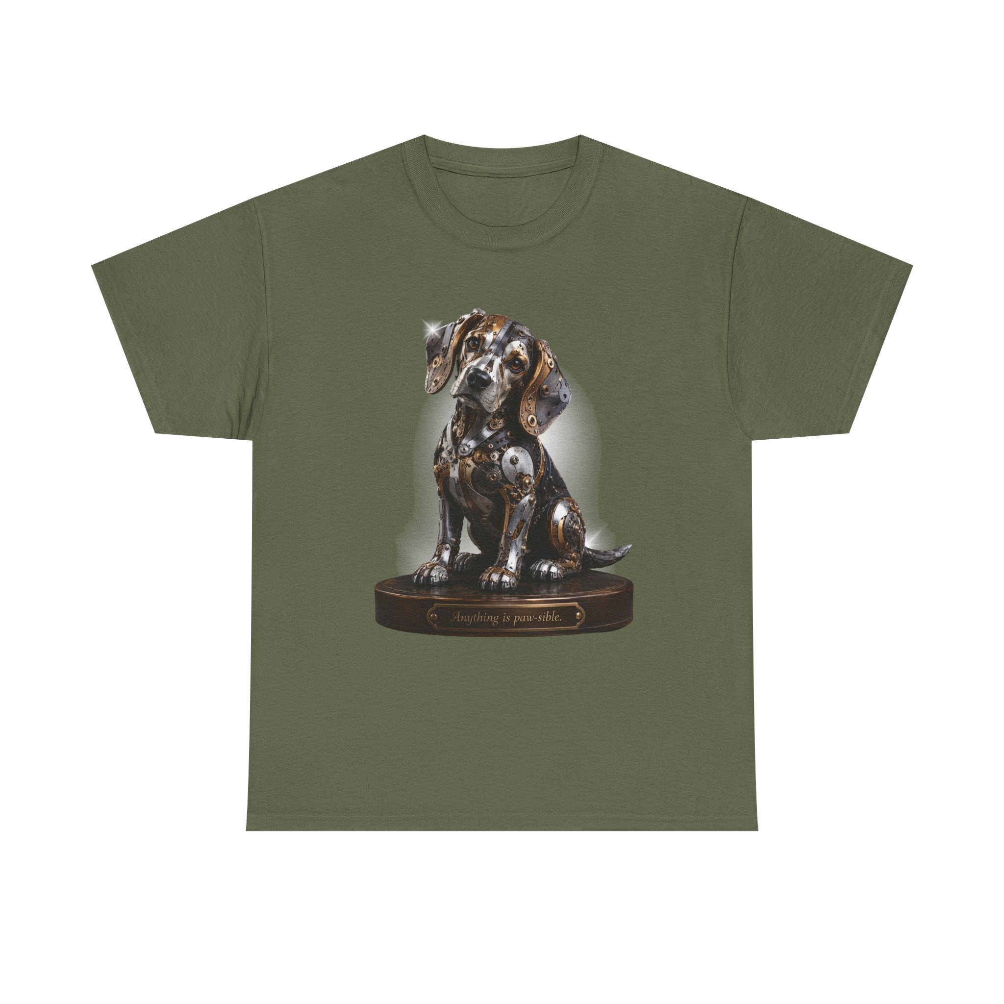 Beagle Tee – Cute Sitting Puppy Graphic T-Shirt. Beagle Puppy sitting on a trophy stand.