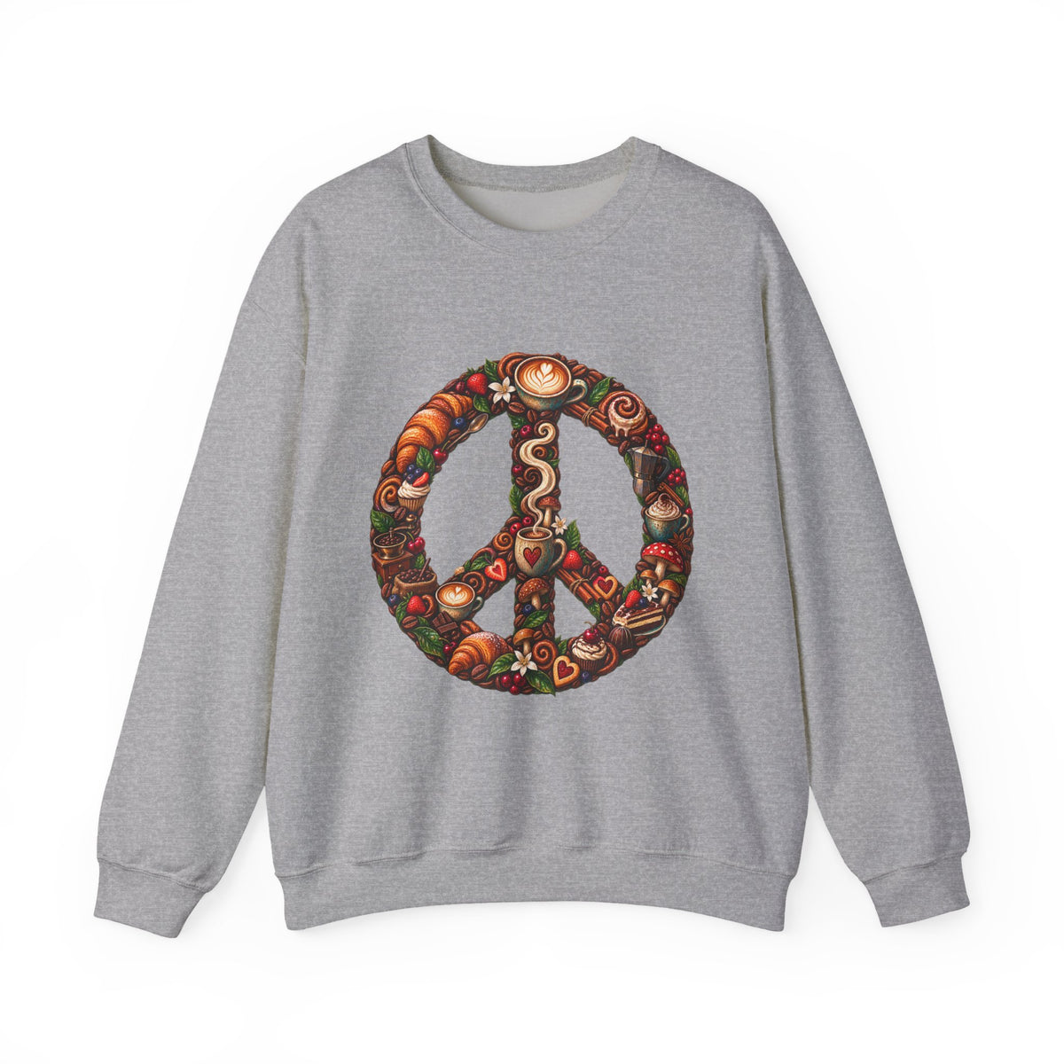 Peace Sign Floral Sweatshirt — Boho Vintage Peace Symbol Crewneck