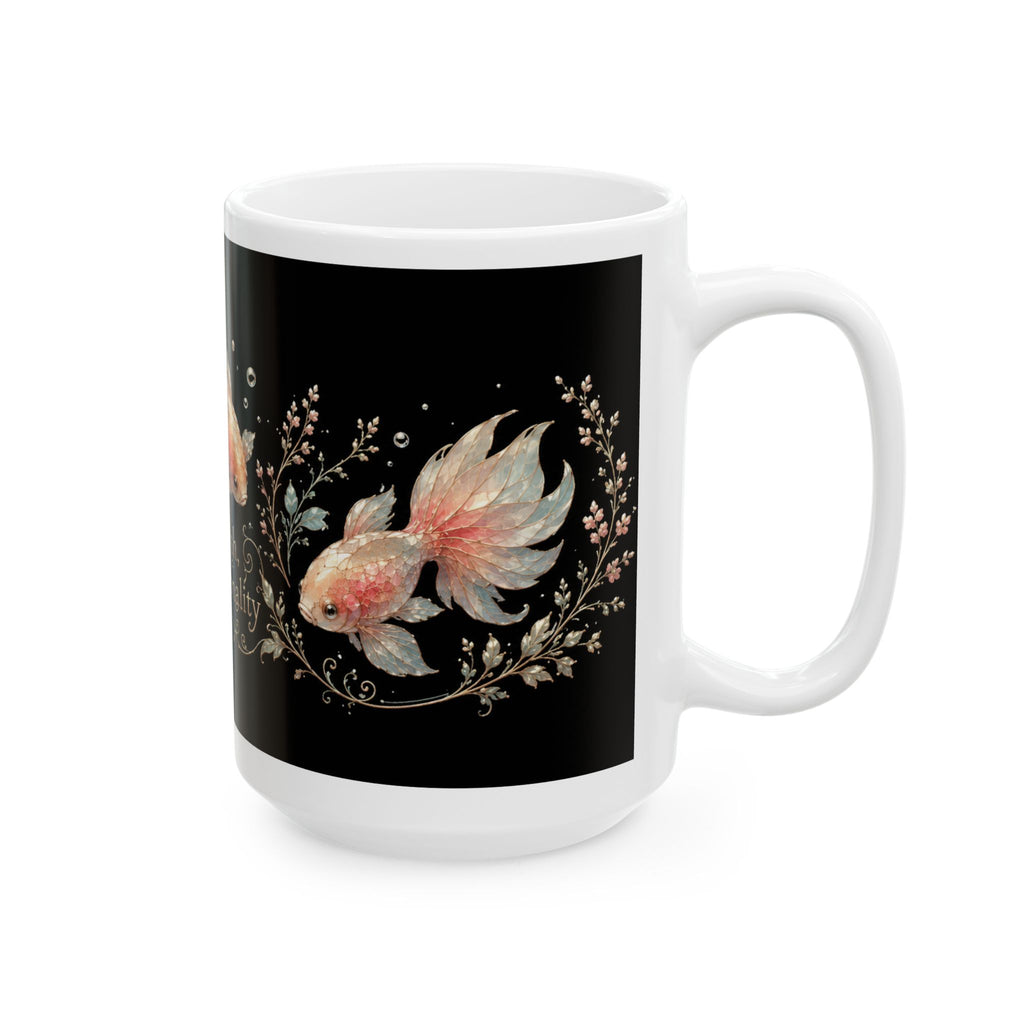 Goldfish Mug — "Little Fish, Big Personality" Ceramic Coffee Cup (11oz & 15oz)