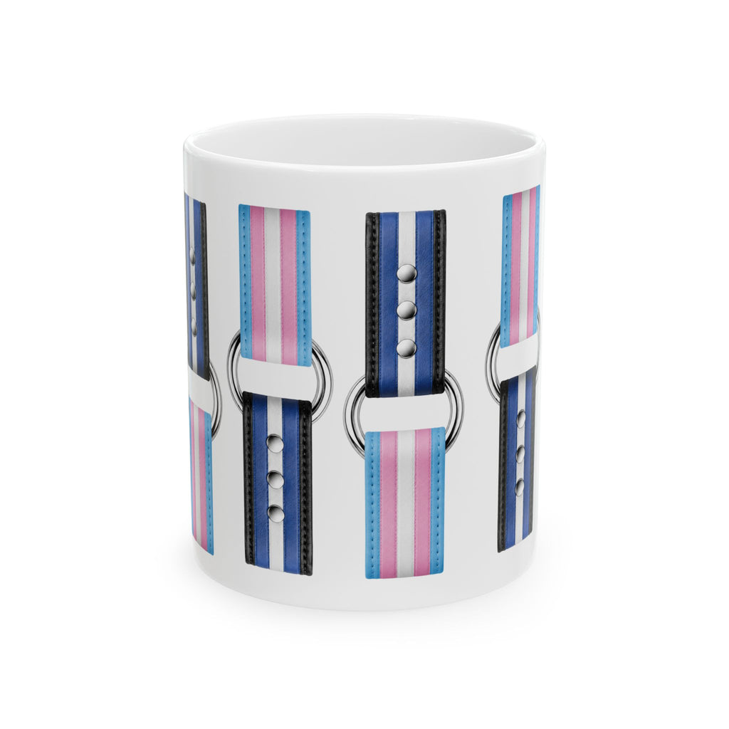 Trans Pride Collar Pattern Ceramic Mug (11oz, 15oz)