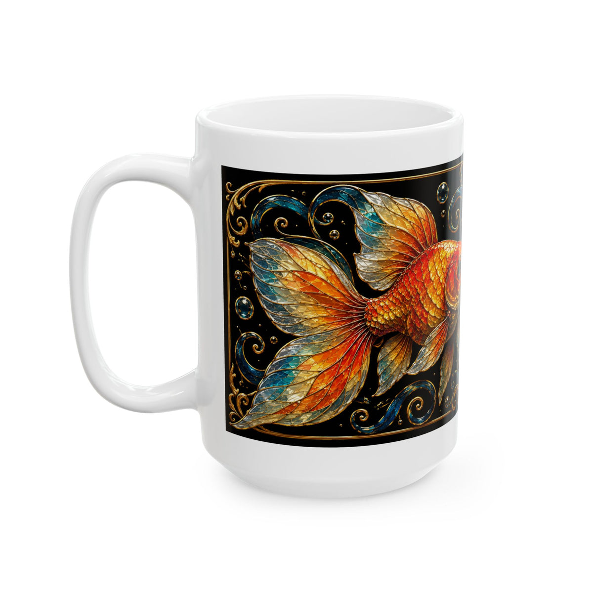 Proud Goldfish Parents Ceramic Mug — 'Proud Goldfish' Illustrated Coffee Cup