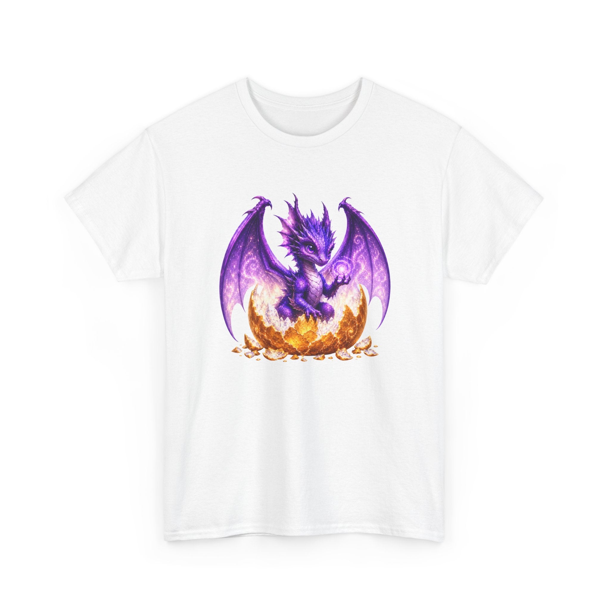 Purple Dragon Hatching Tee — Fantasy Baby Dragon T-Shirt