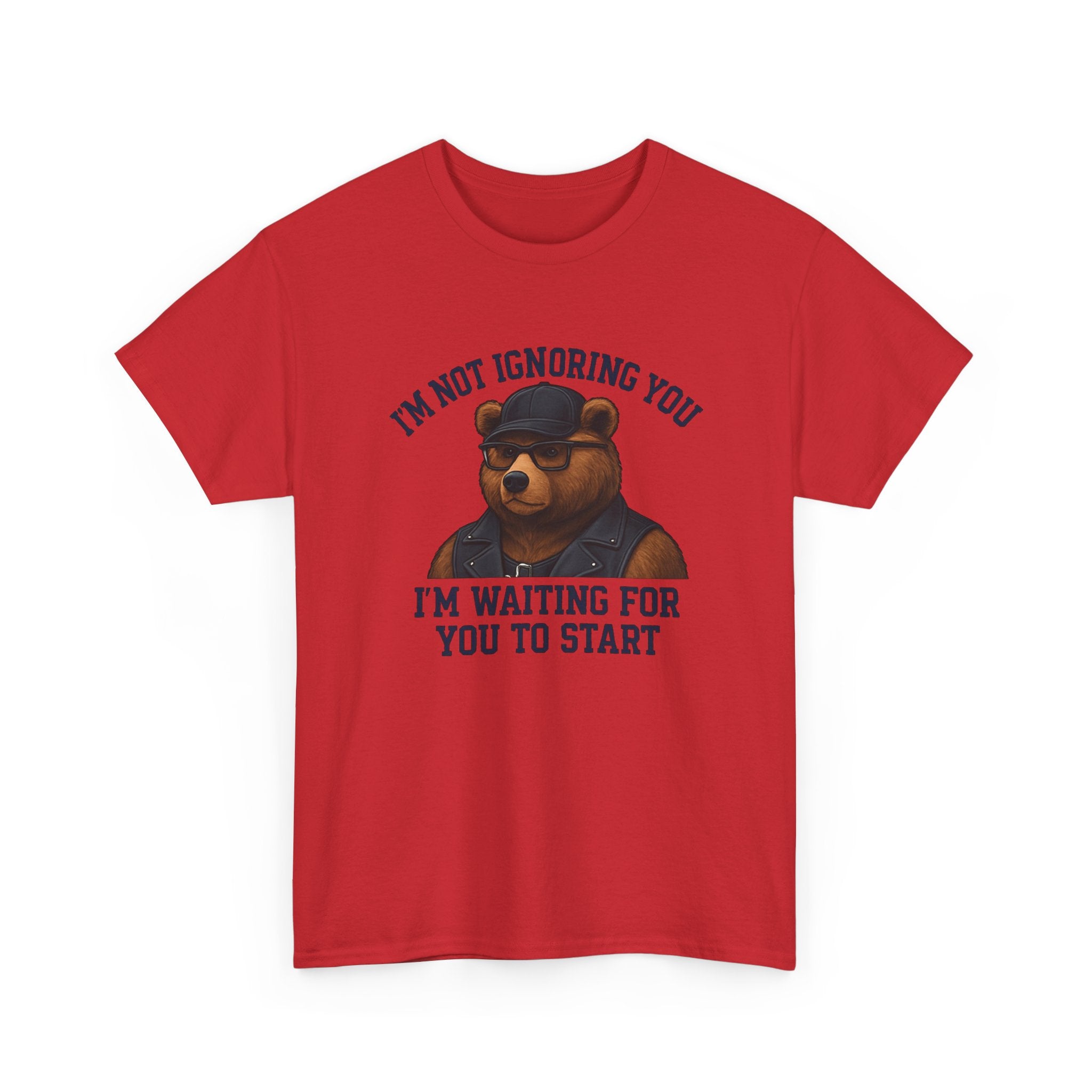 Introverted Bear Tee — "I'm Not Ignoring You, I'm Waiting For You To Start" Bear T-shirt. Bear. Bear Pride.