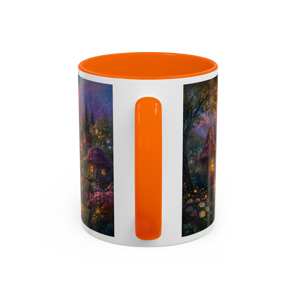 Fantasy Sunset Coffee Mug — Whimsical Village Sunrise Art Accent Mug (11/15oz)