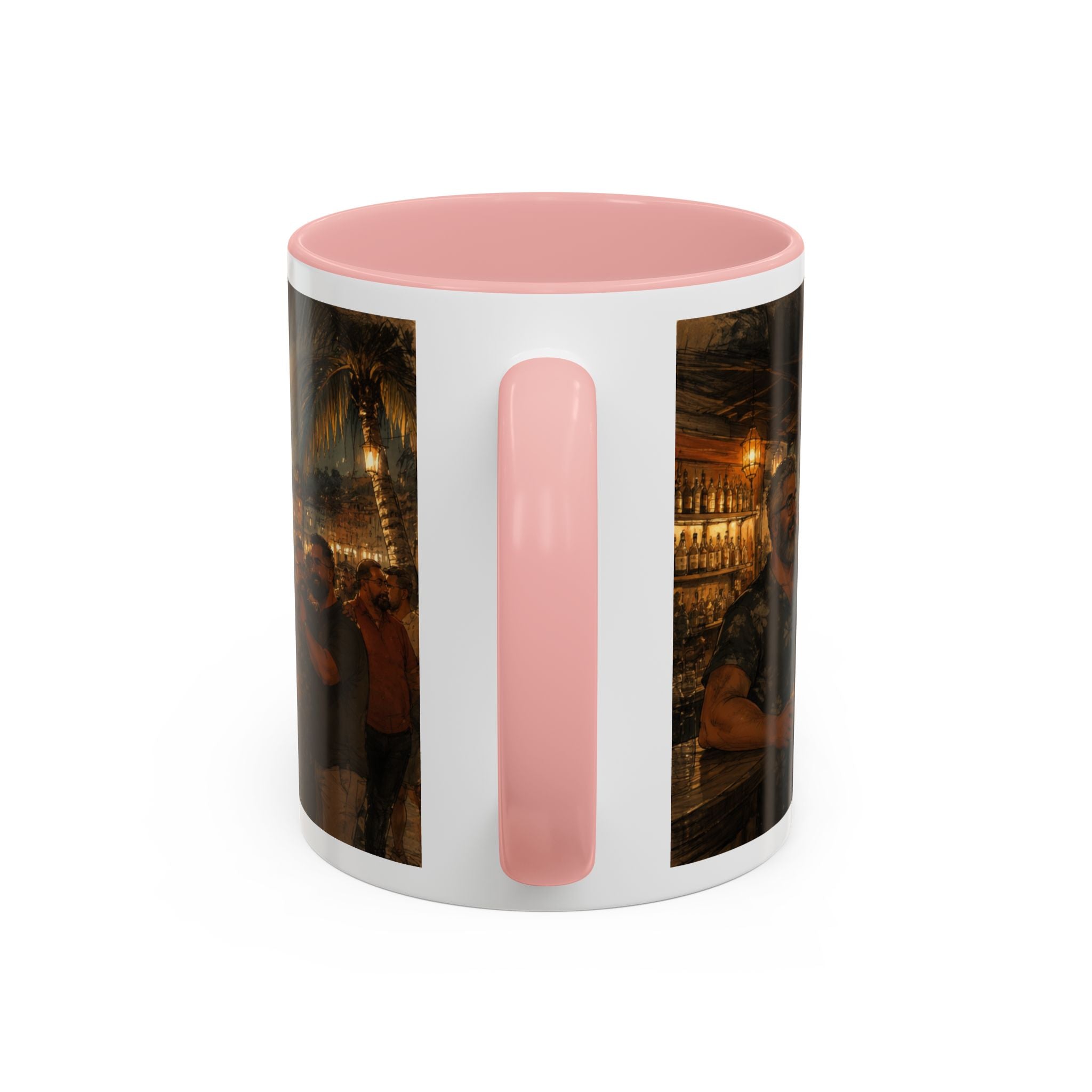 Tropical Night Market Coffee Mug — Moonlit Street Scene Accent Mug (11/15oz) This is a Bear community Bear event coffee Mug.