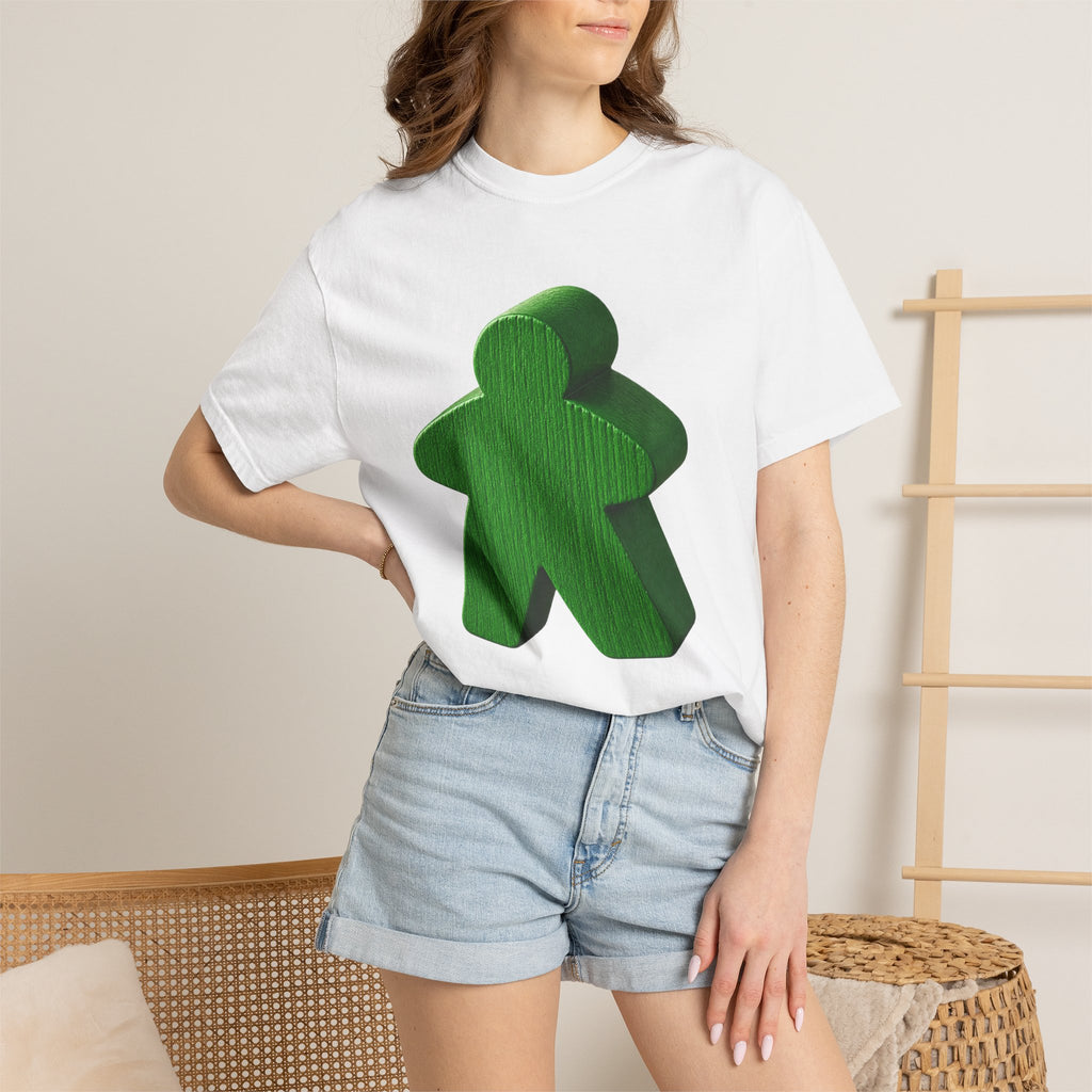 Meeple Graphic T‑Shirt — Green Board Game Gamer Tee