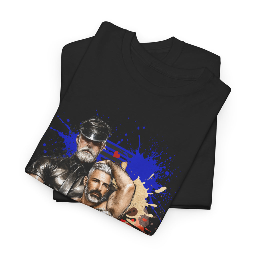 Leather Daddy Pride T-Shirt — Rainbow Gay Brotherhood Illustration Tee