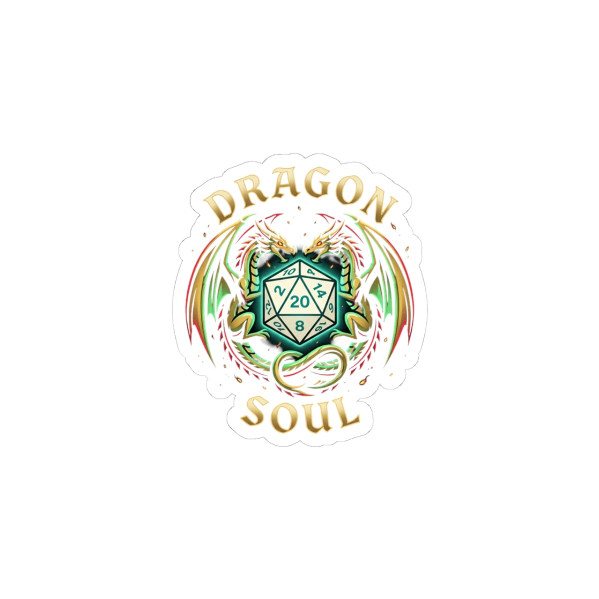 Dragon Soul Sticker | fantasy art, mythical creature, tattoo style