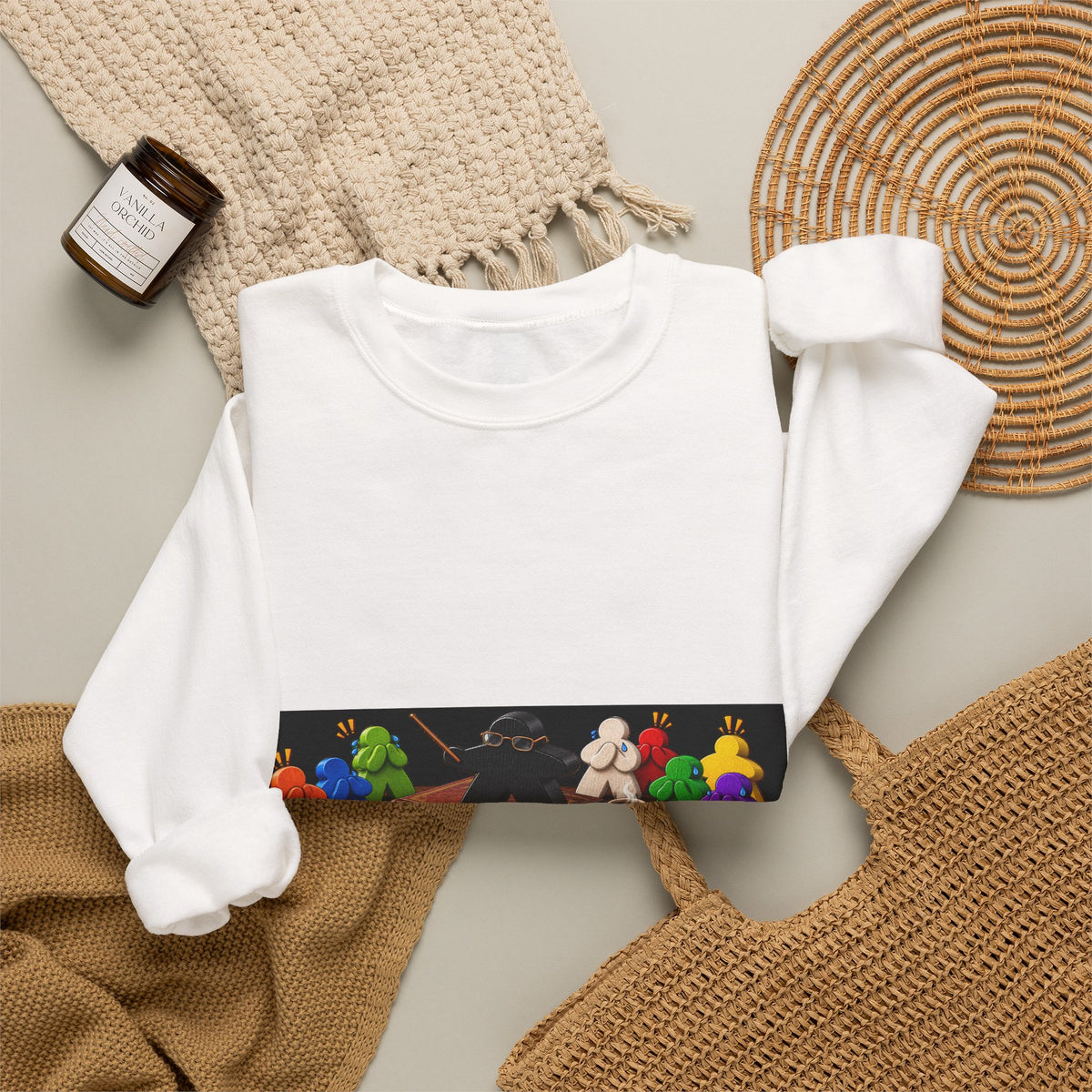 Crewneck Sweatshirt — "I Read the Rules, Fear Me" Among Us Gaming Graphic