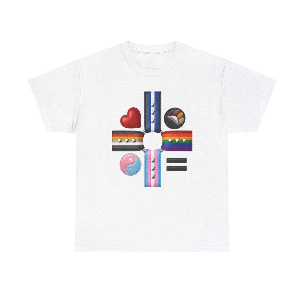 Equality Love Pride T-Shirt — Inclusive LGBTQ+ Flag Heart Design
