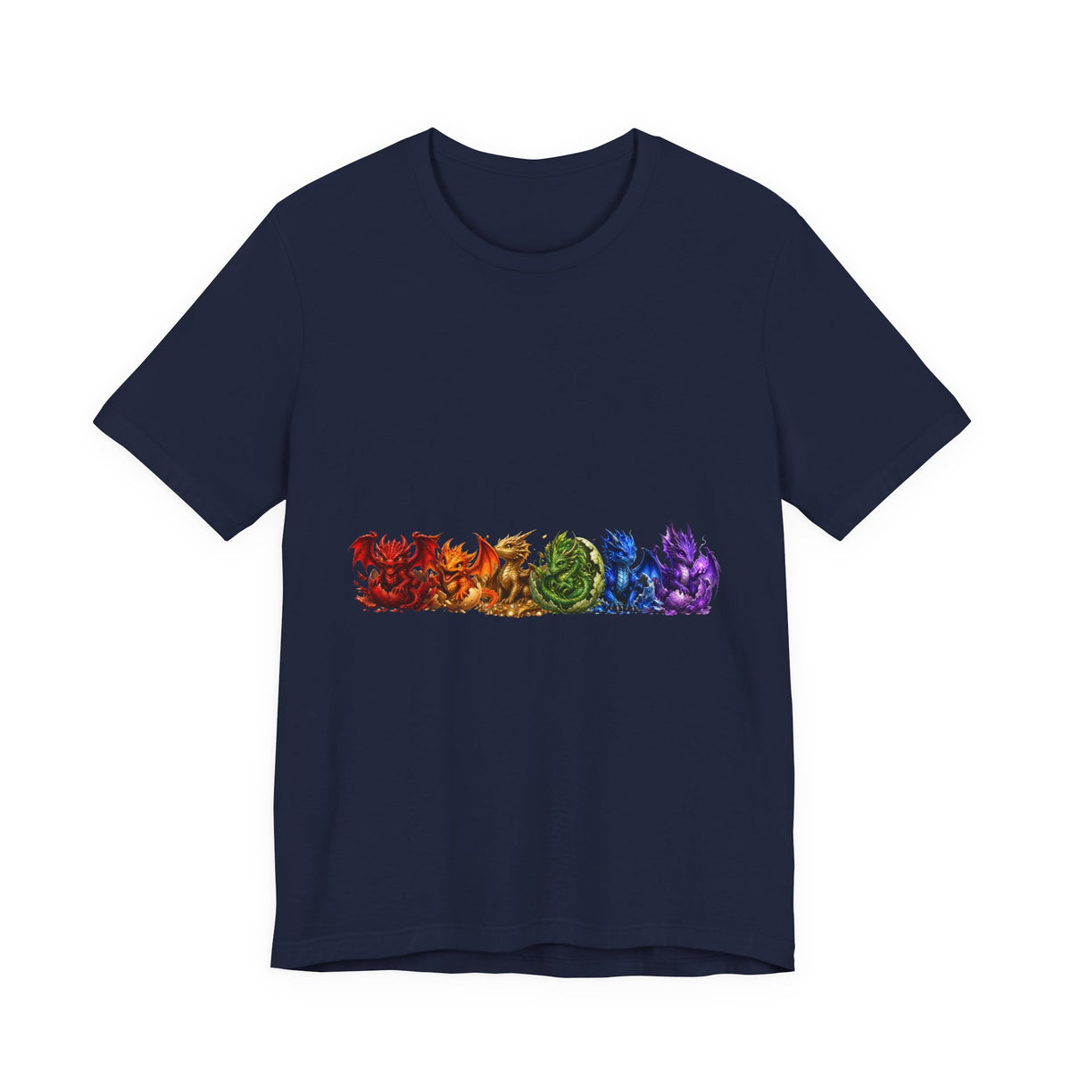 Rainbow Dragon Line Art T-Shirt