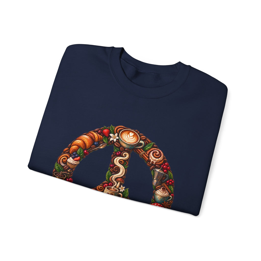 Peace Sign Floral Sweatshirt — Boho Vintage Peace Symbol Crewneck