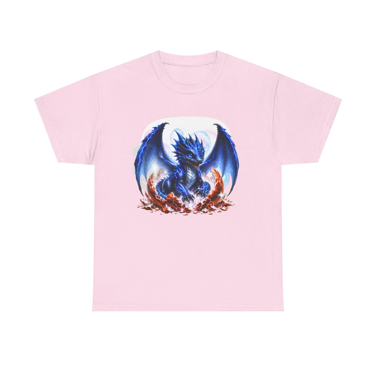 Blue Fire Dragon T-Shirt — Fantasy Dragon Graphic Tee, Blue Dragon. Best Dragon shirt. Blue Baby Dragon.