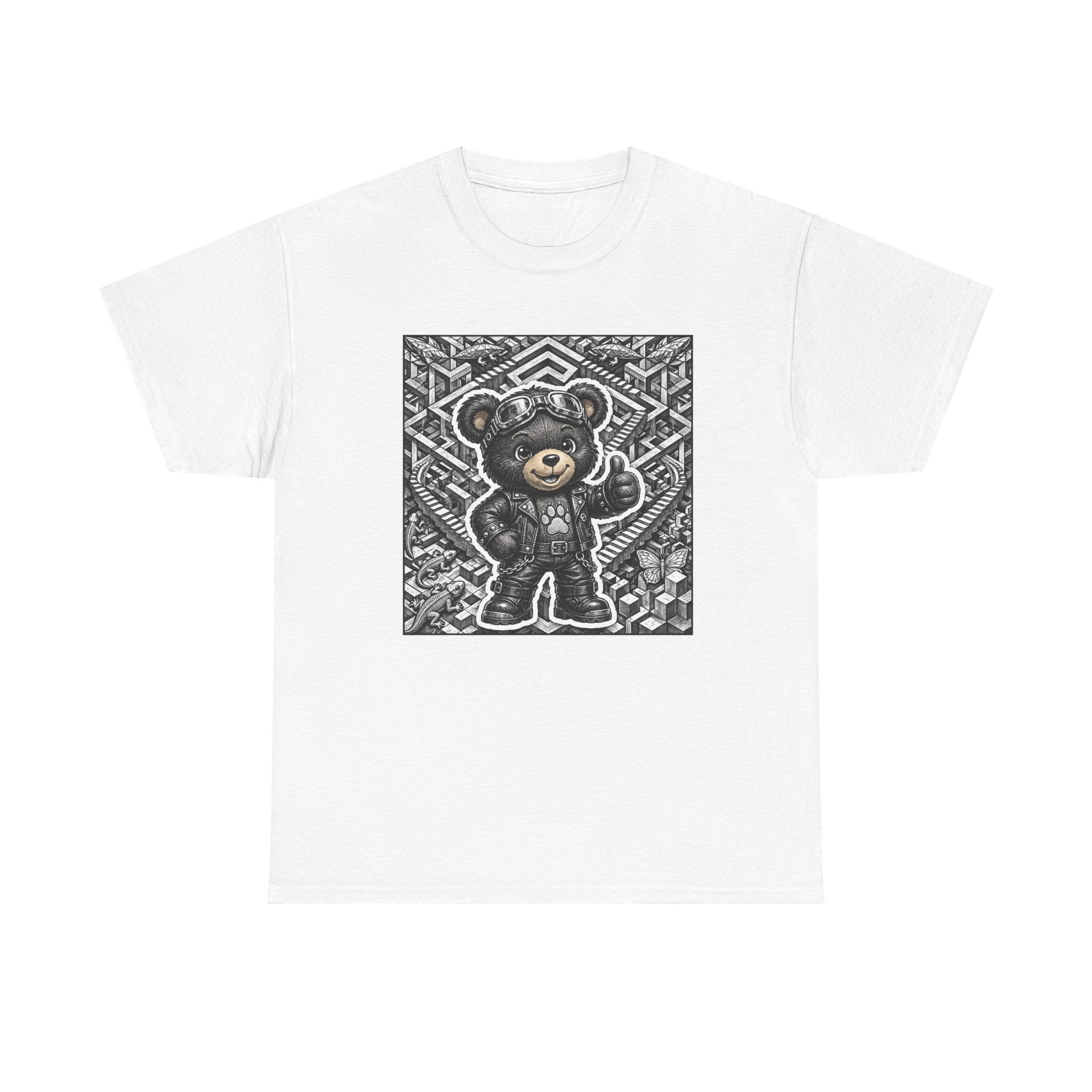 Bear Graphic T-Shirt — Streetwear Teddy Bear Design. Geometric puzzle bear shirt