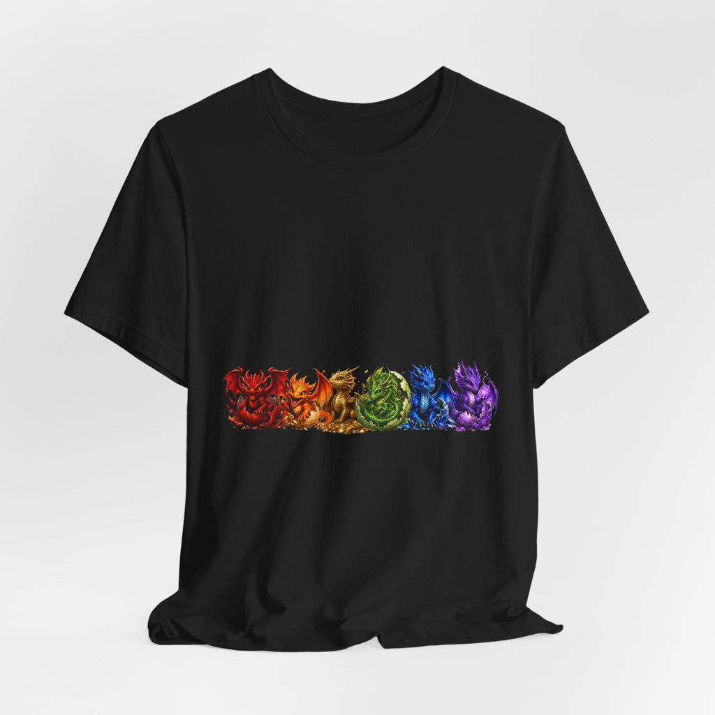 Rainbow Dragon Line Art T-Shirt