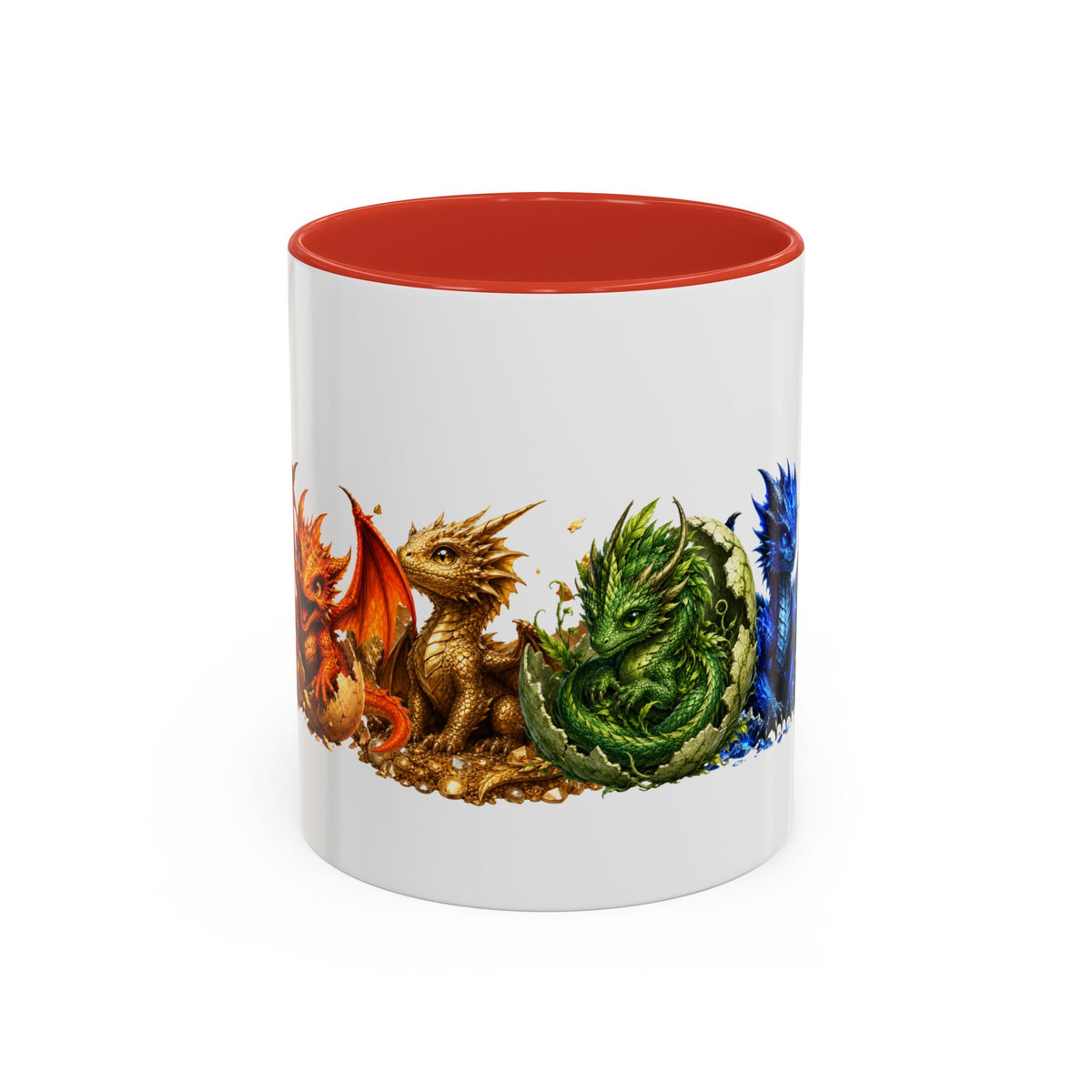 Dragon Element Accent Coffee Mug — Colorful Baby Dragon Lineup (11/15oz)