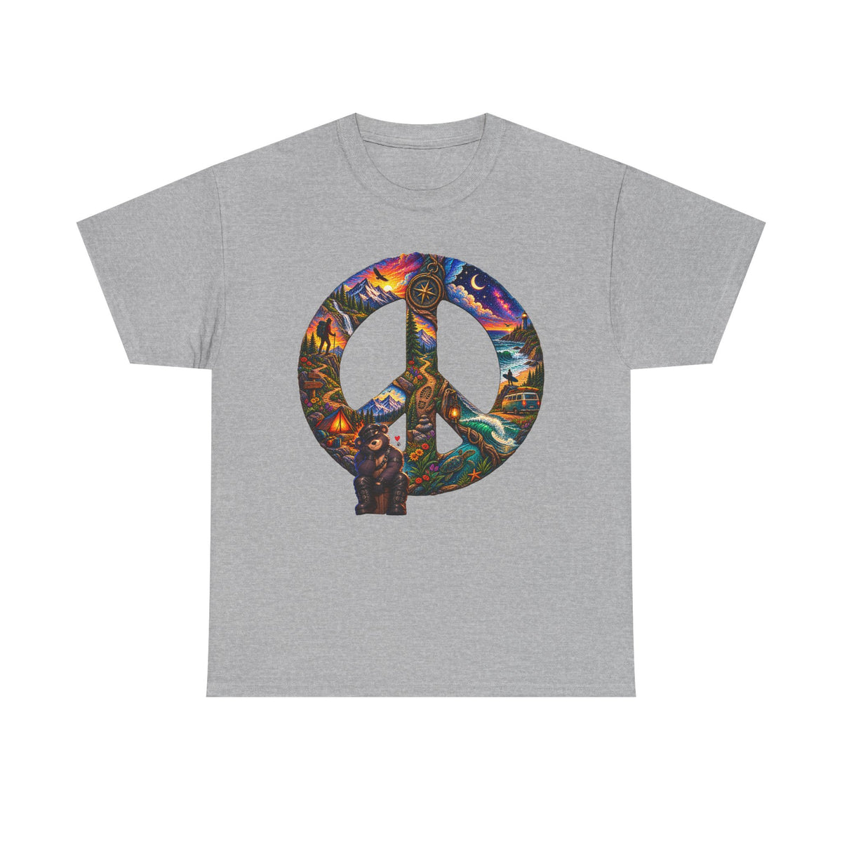 Peace Sign T‑Shirt — Psychedelic Nature Peace Symbol Tee