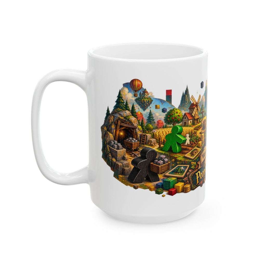 Board Game Mug — "Worker Placement? I Prefer People Placement" Ceramic Coffee Cup (11oz/15oz)