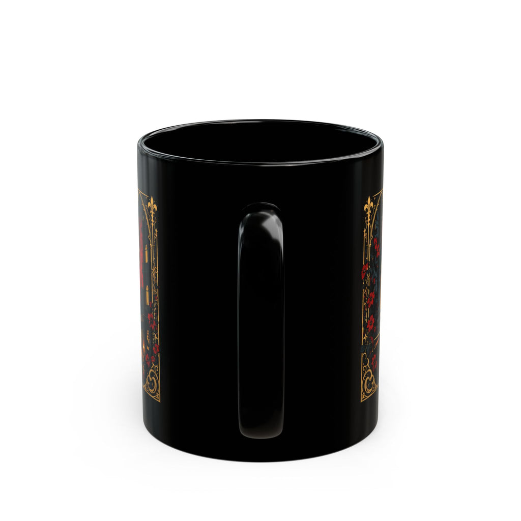Remember Who You Are Gothic City Black Mug — Afrocentric Empowerment Mugs | Black Art & Gothic Fantasy Gifts. Inspirational Fantasy Coffee Cup (11oz, 15oz)