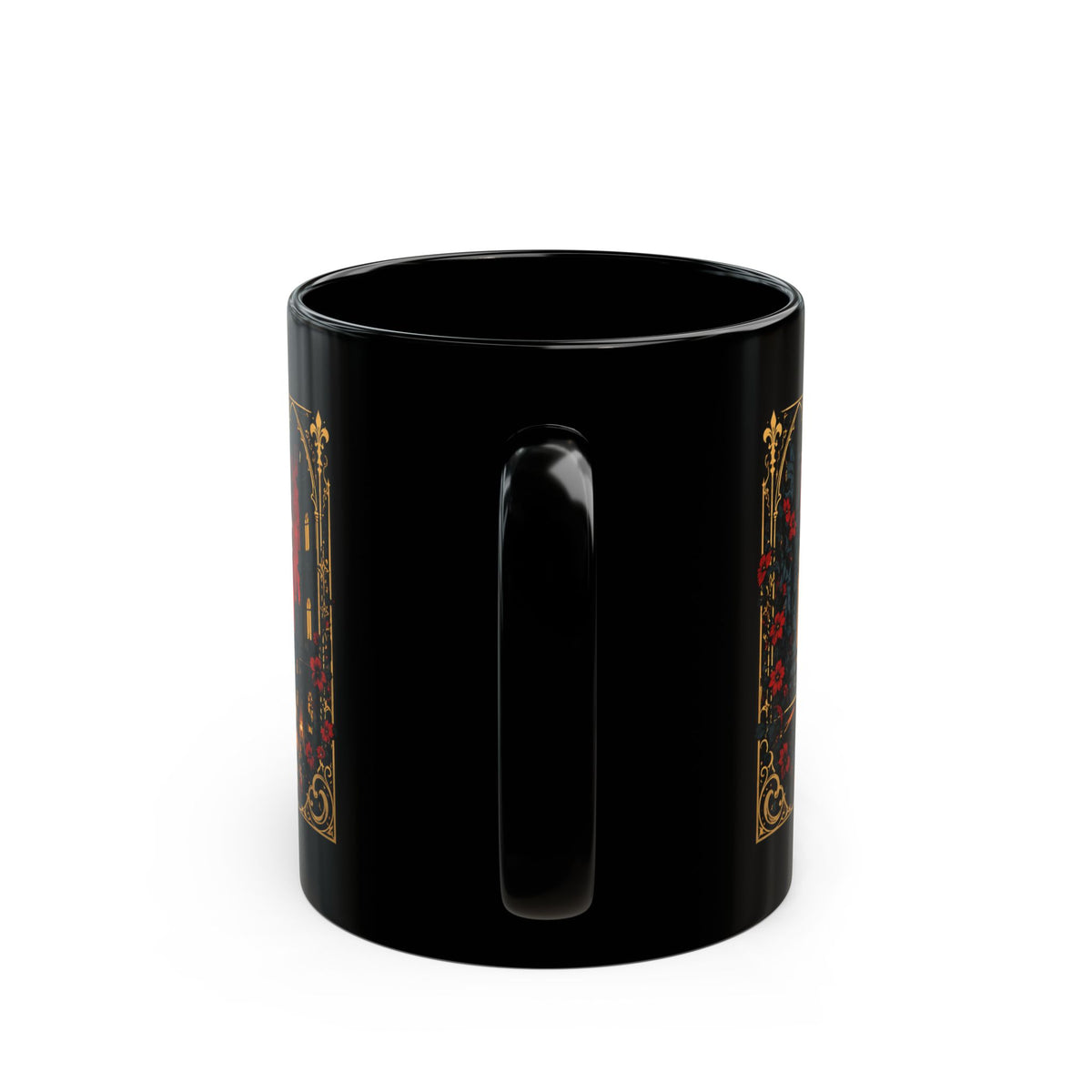Remember Who You Are Gothic City Black Mug — Afrocentric Empowerment Mugs | Black Art & Gothic Fantasy Gifts. Inspirational Fantasy Coffee Cup (11oz, 15oz)