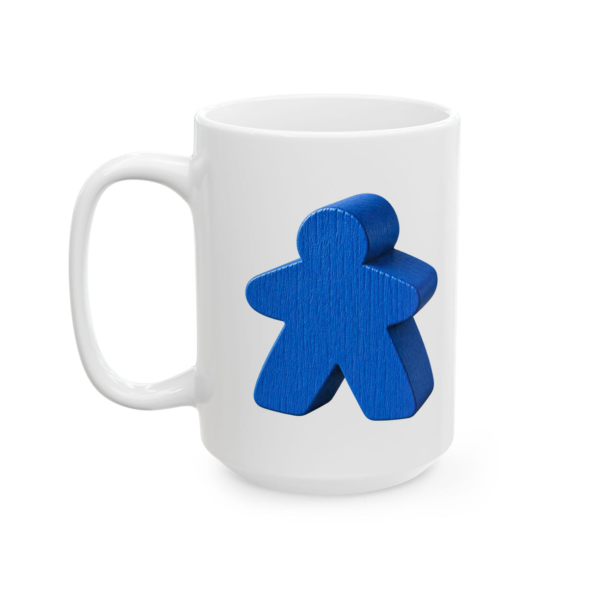 Blue Face Profile Ceramic Mug — Minimalist Abstract Art Coffee Cup (11oz, 15oz)
