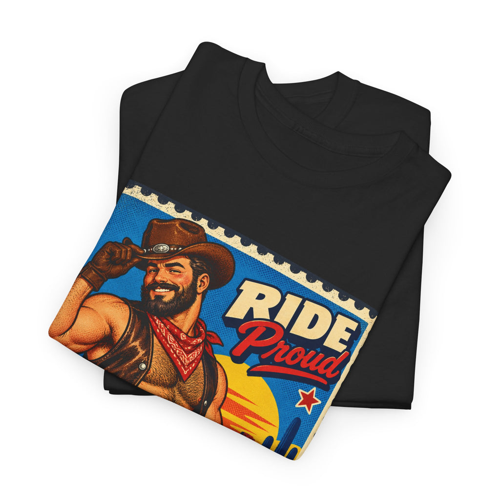 Gay Bear Shirt – Vintage Bear Pride Pin-Up T-Shirt, Retro Postage Stamp Art, LGBTQ Bear Culture Tee.