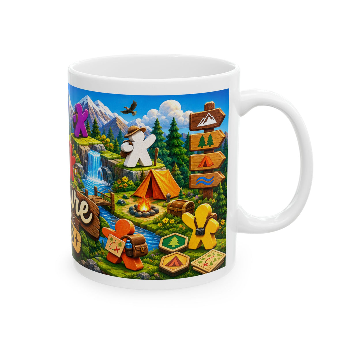 Adventure Is Better in Turns Ceramic Mug — Board Game Meeple Travel Design (11oz/15oz)