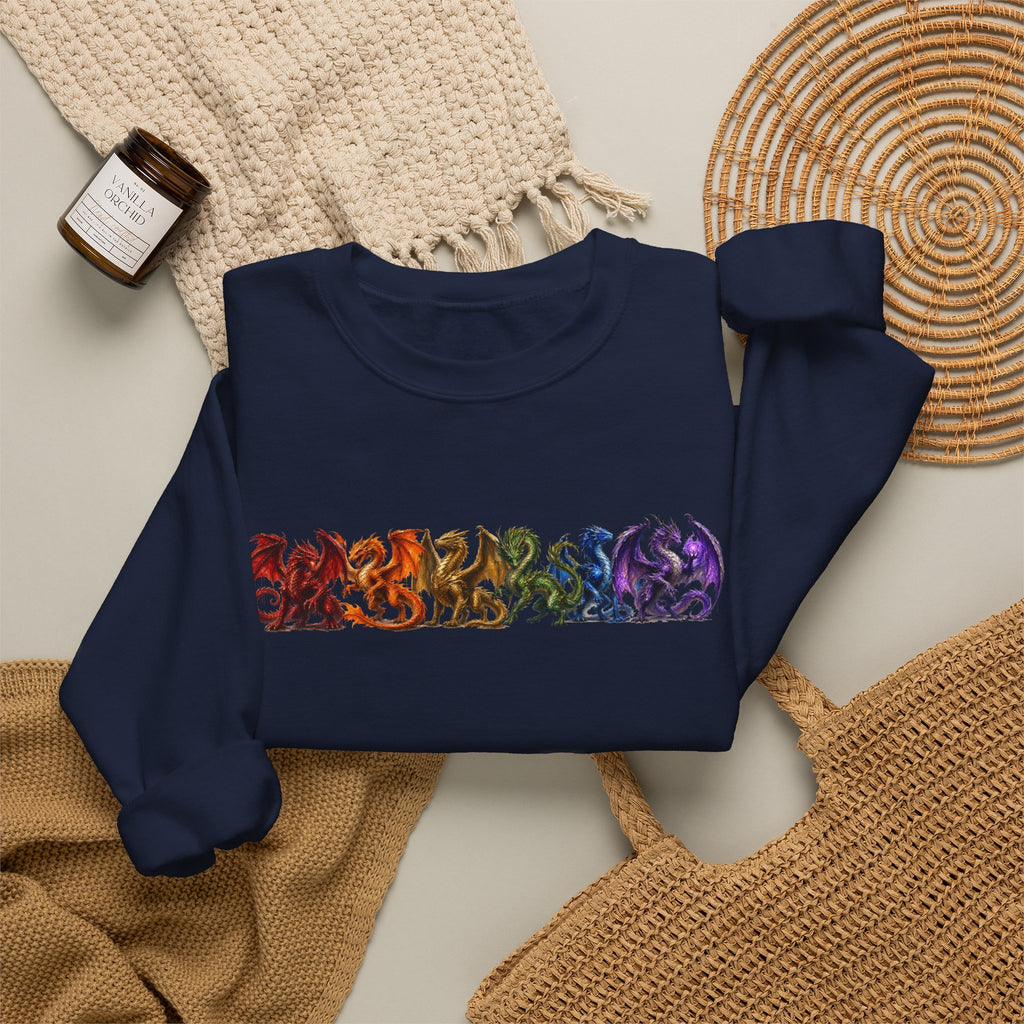 Rainbow Dragon Line Crewneck Sweatshirt