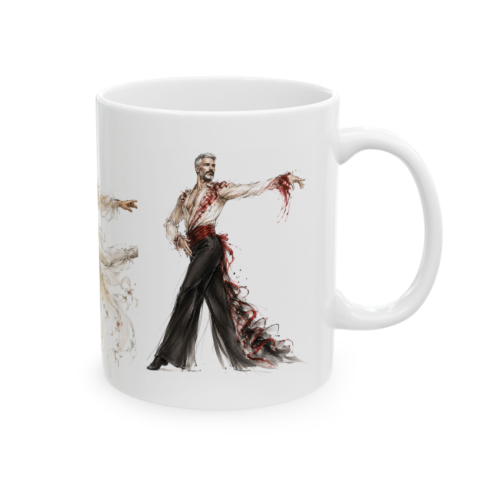 Ballet Dancers Ceramic Mug – Artistic Ballet Silhouette Coffee Cup (11oz/15oz)