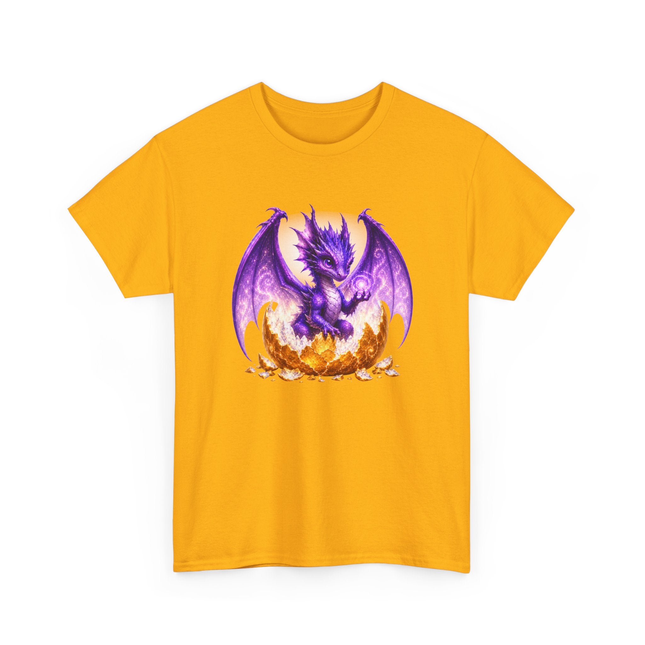 Purple Dragon Hatching Tee — Fantasy Baby Dragon T-Shirt