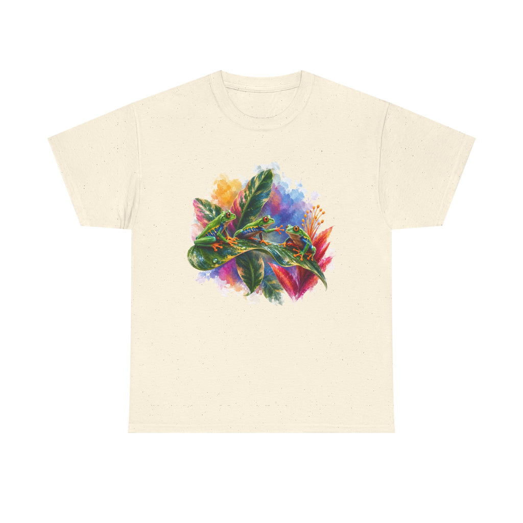 Tropical Tree Frog T-Shirt — Colorful Watercolor Frogs, Frog tee
