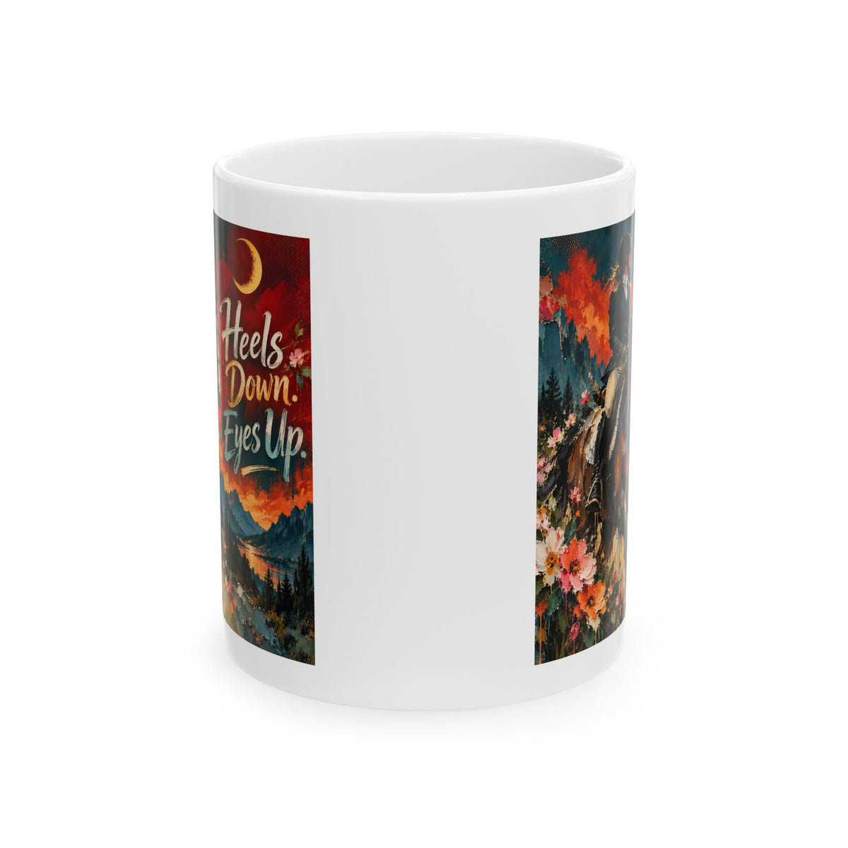 Horse Lover Coffee Mug – Equestrian Art Mug with Jewel Tone Horse Painting