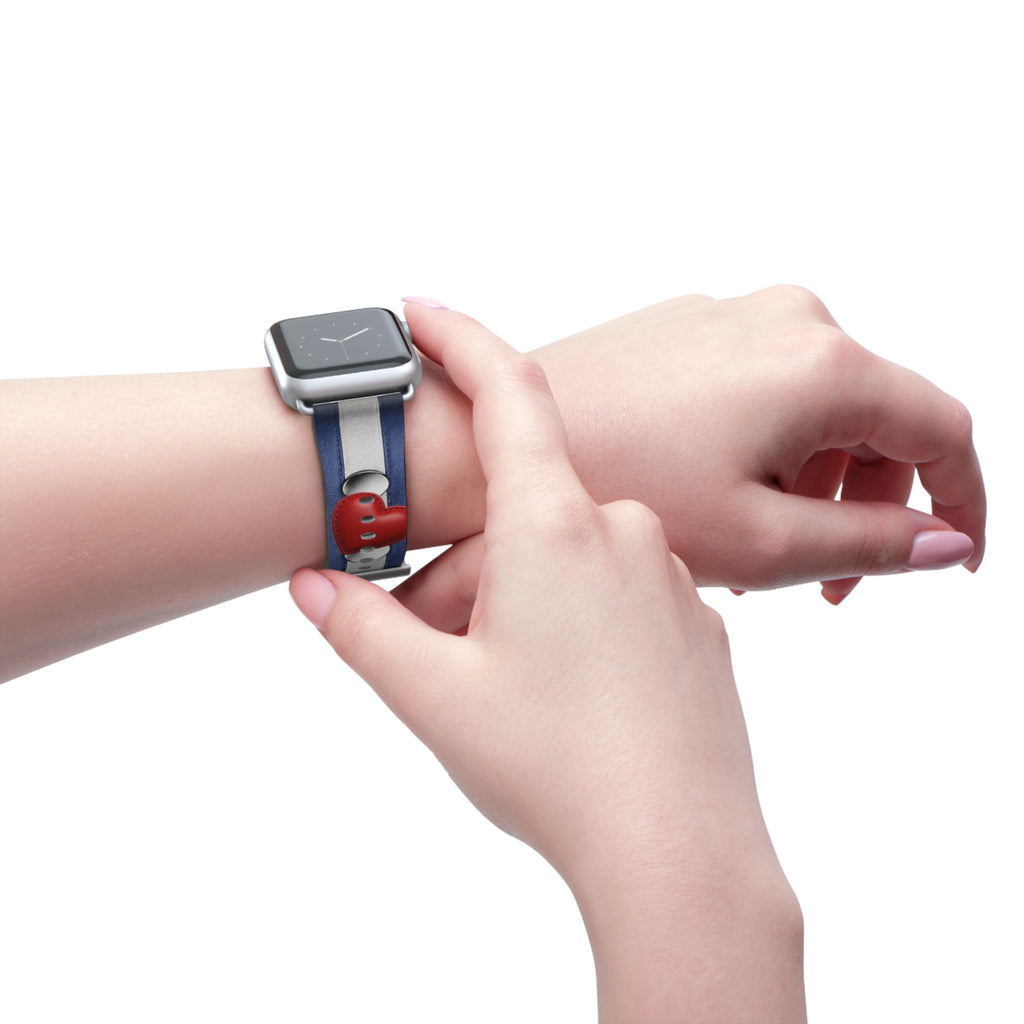 Watch Band — Blue Stripes with Water Droplets Smartwatch Band