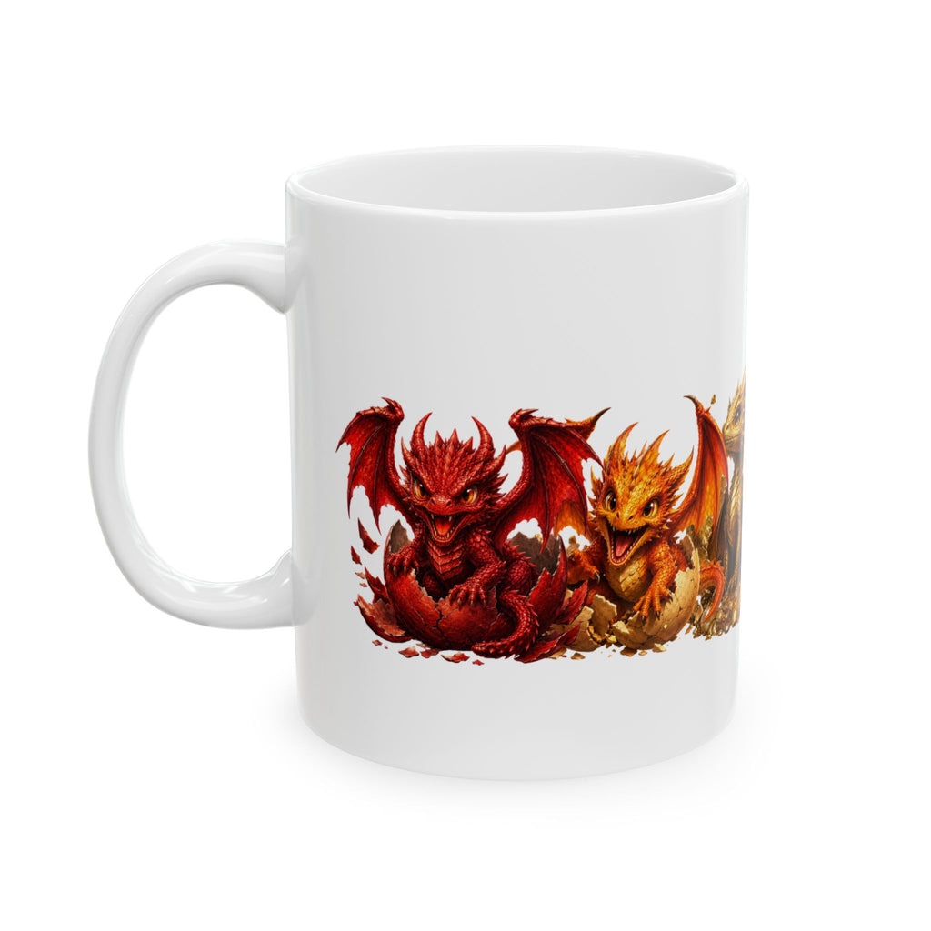 Baby Dragon Parade Ceramic Mug – Colorful Fantasy Dragons 11oz/15oz