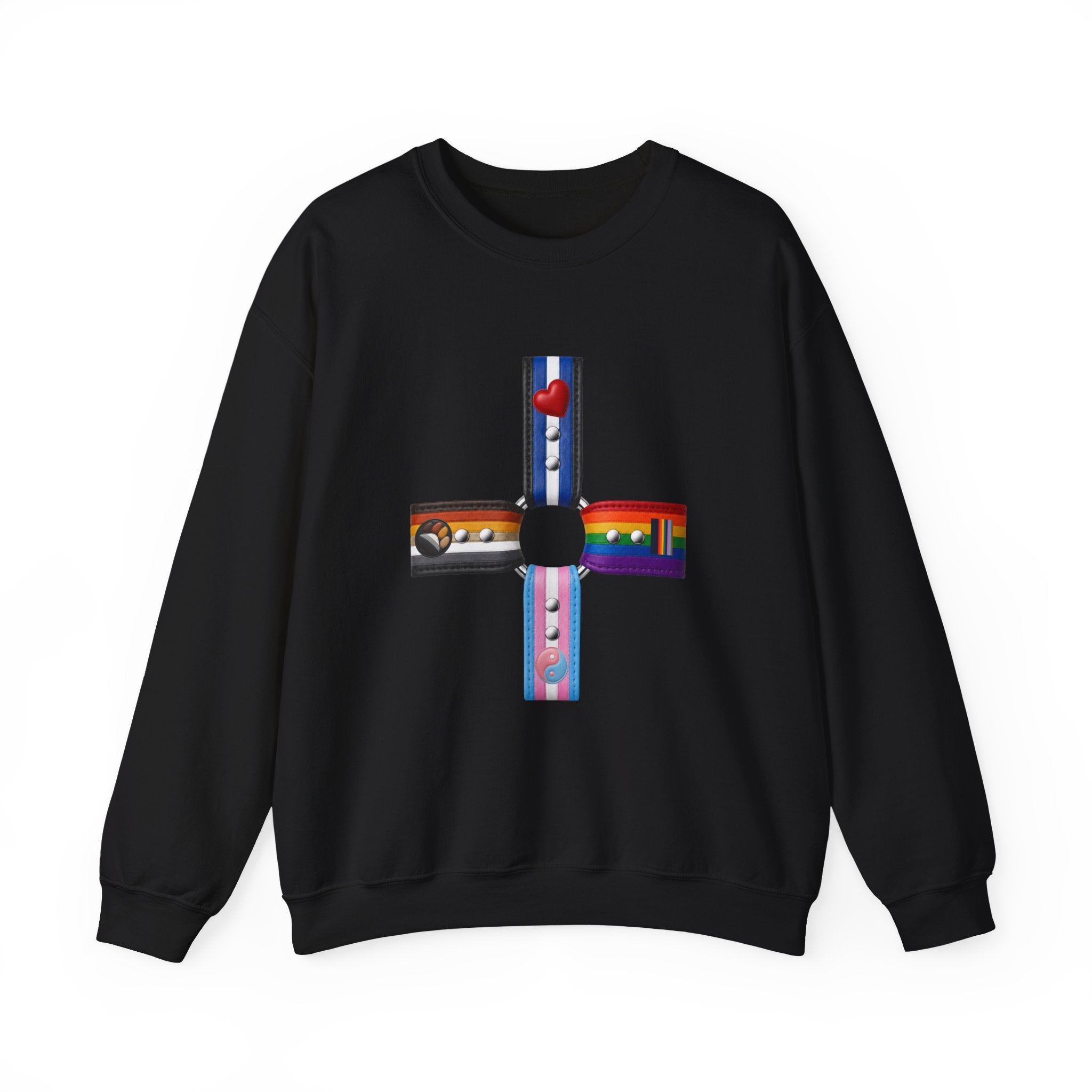 Plus Sign Pride Sweatshirt — LGBTQ+ Flags Graphic Crewneck