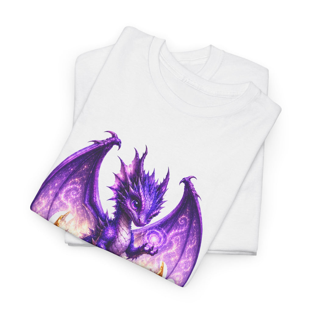 Purple Dragon Hatching Tee — Fantasy Baby Dragon T-Shirt