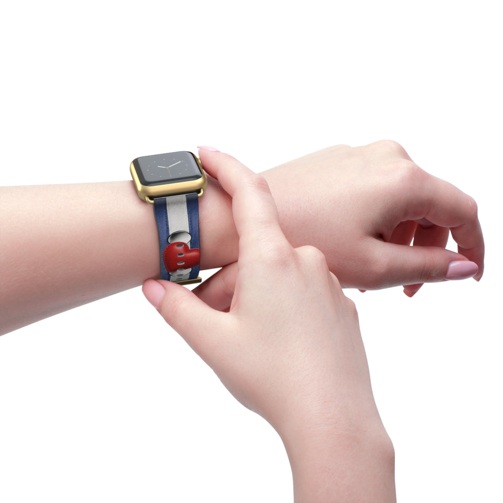 Watch Band — Blue Stripes with Water Droplets Smartwatch Band