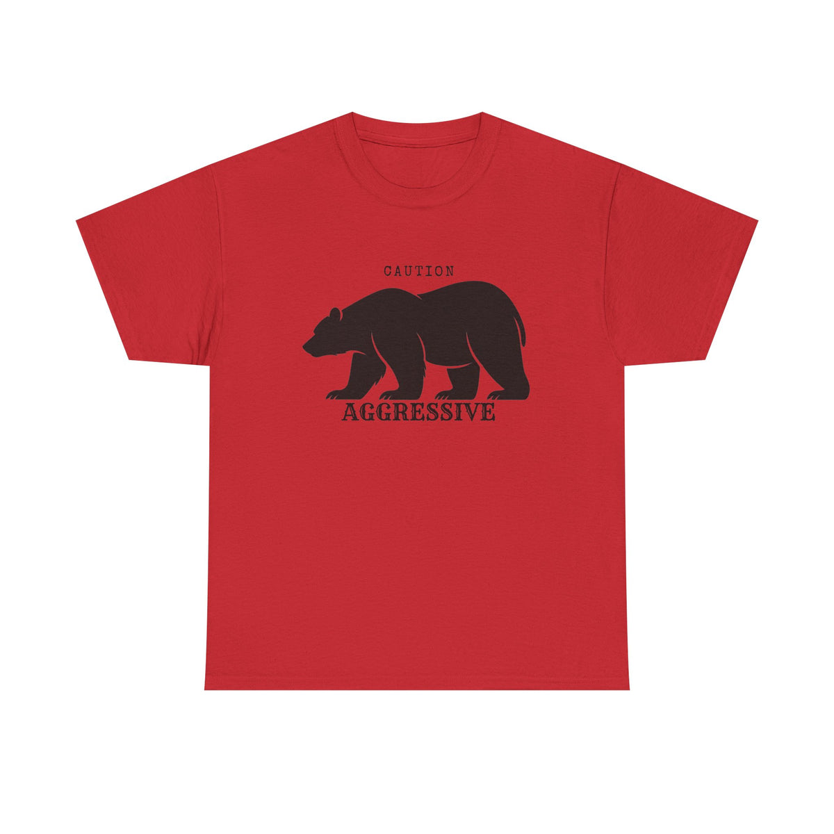 Caution Aggressive Bear T-Shirt — Graphic Warning Tee