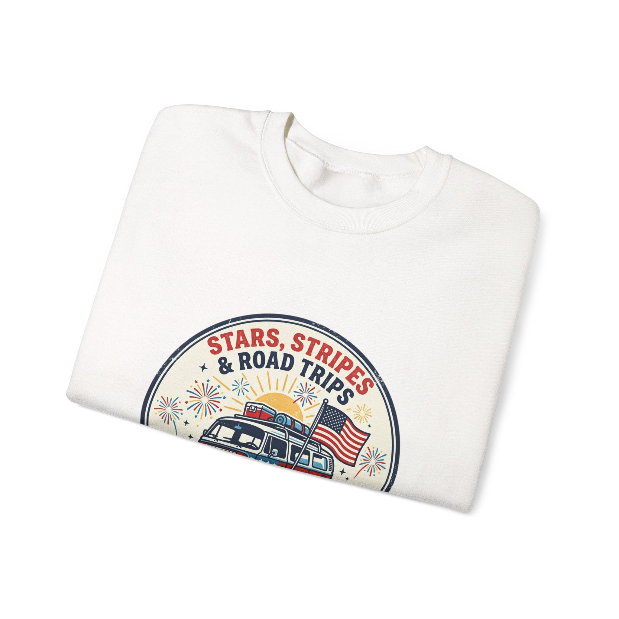 Stars & Stripes Road Trips Sweatshirt | vintage USA, red white blue
