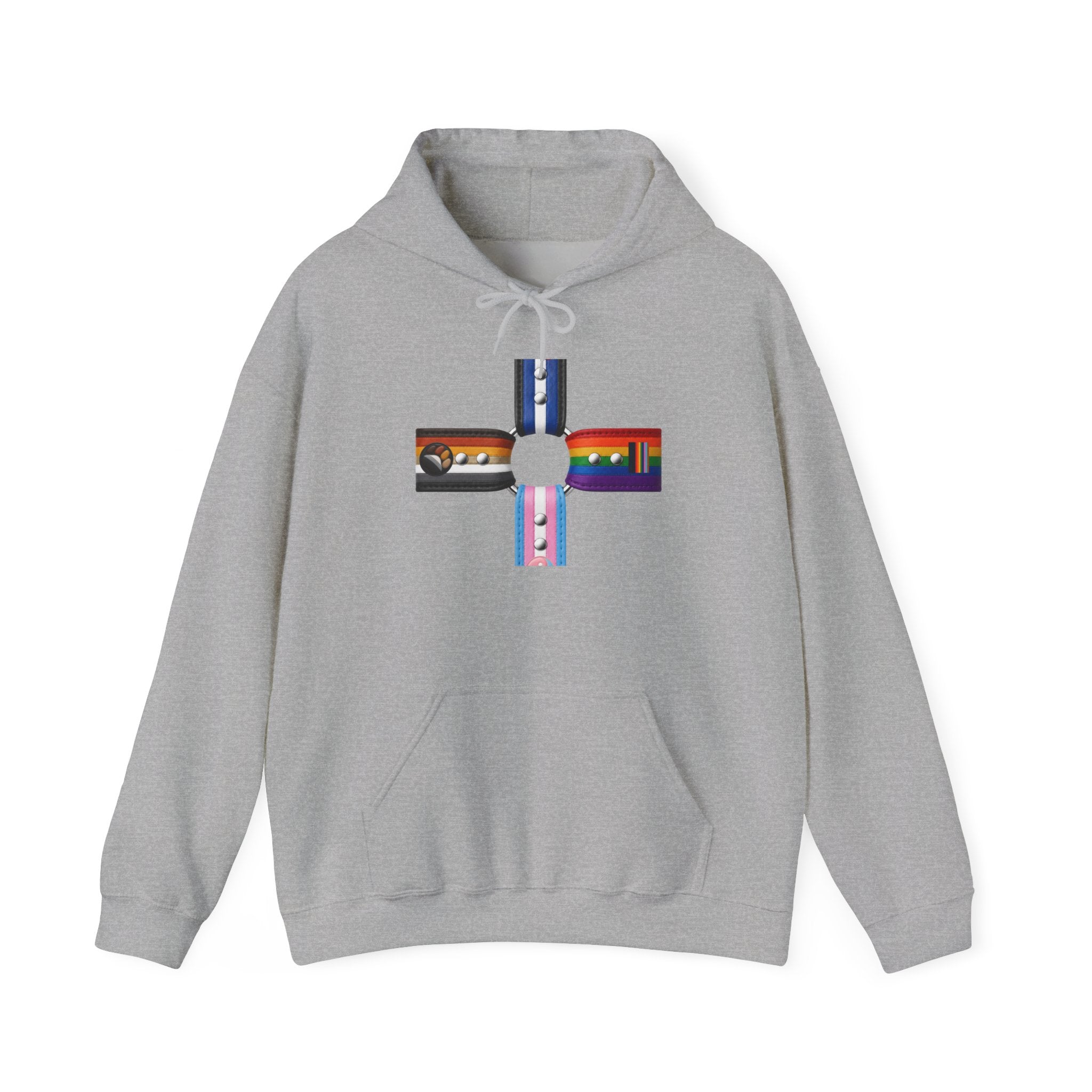 Hoodie — Inclusive Pride Flag Cross Design