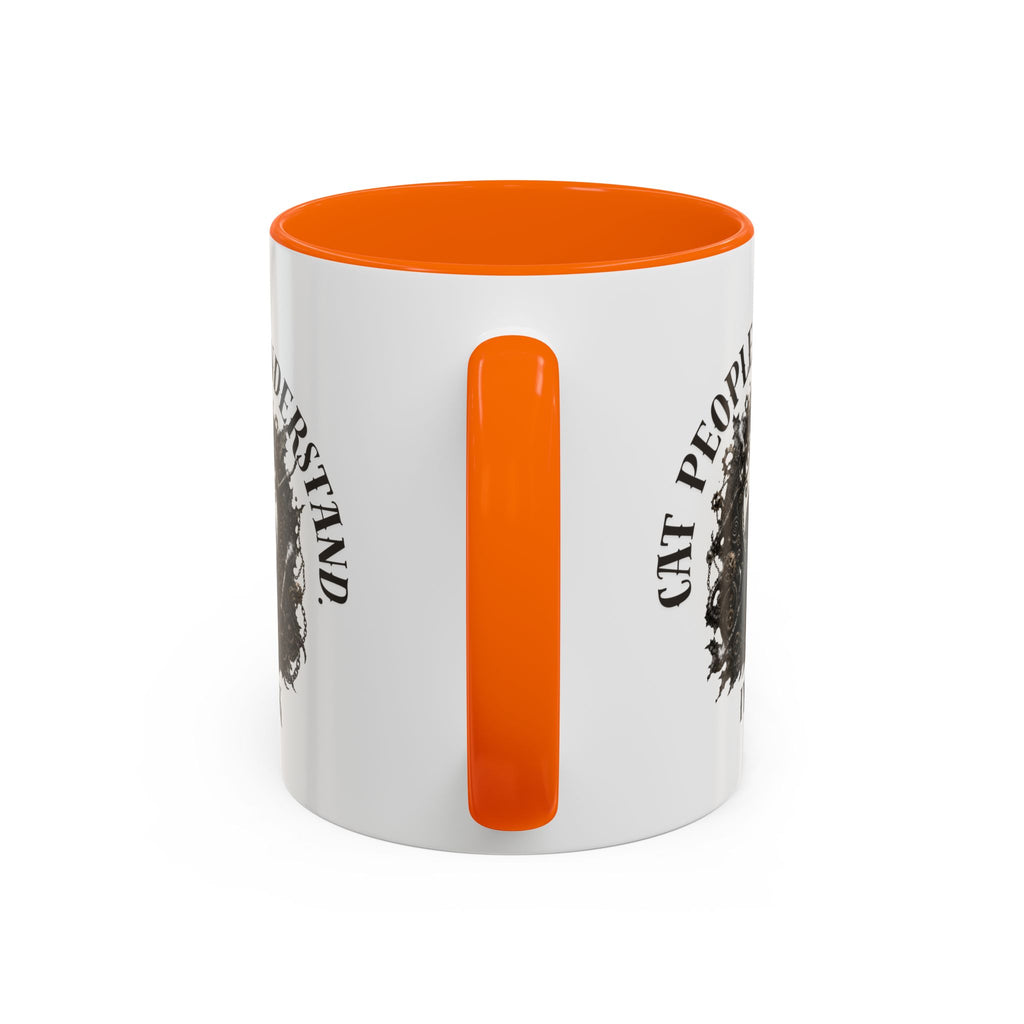 Cat People Understand Accent Mug — 'IYKYK' Black-Trim Coffee Cup. Cat lovers. Cat people. Cat mug.