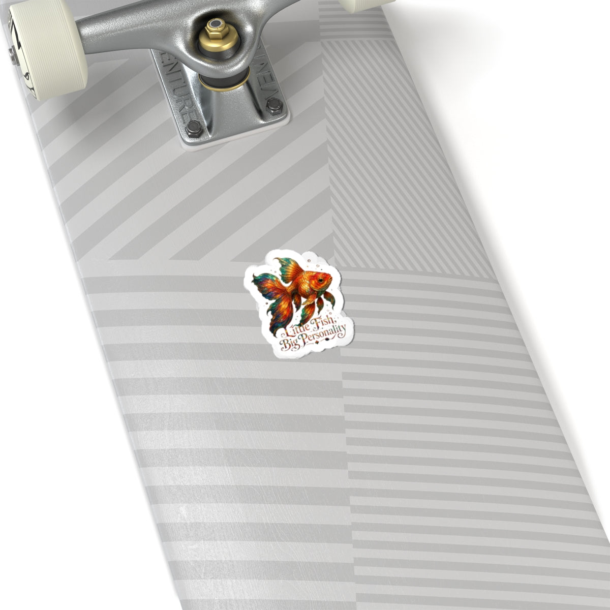 Goldfish Sticker — “Little Fish, Big Personality” Kiss-Cut Vinyl Sticker