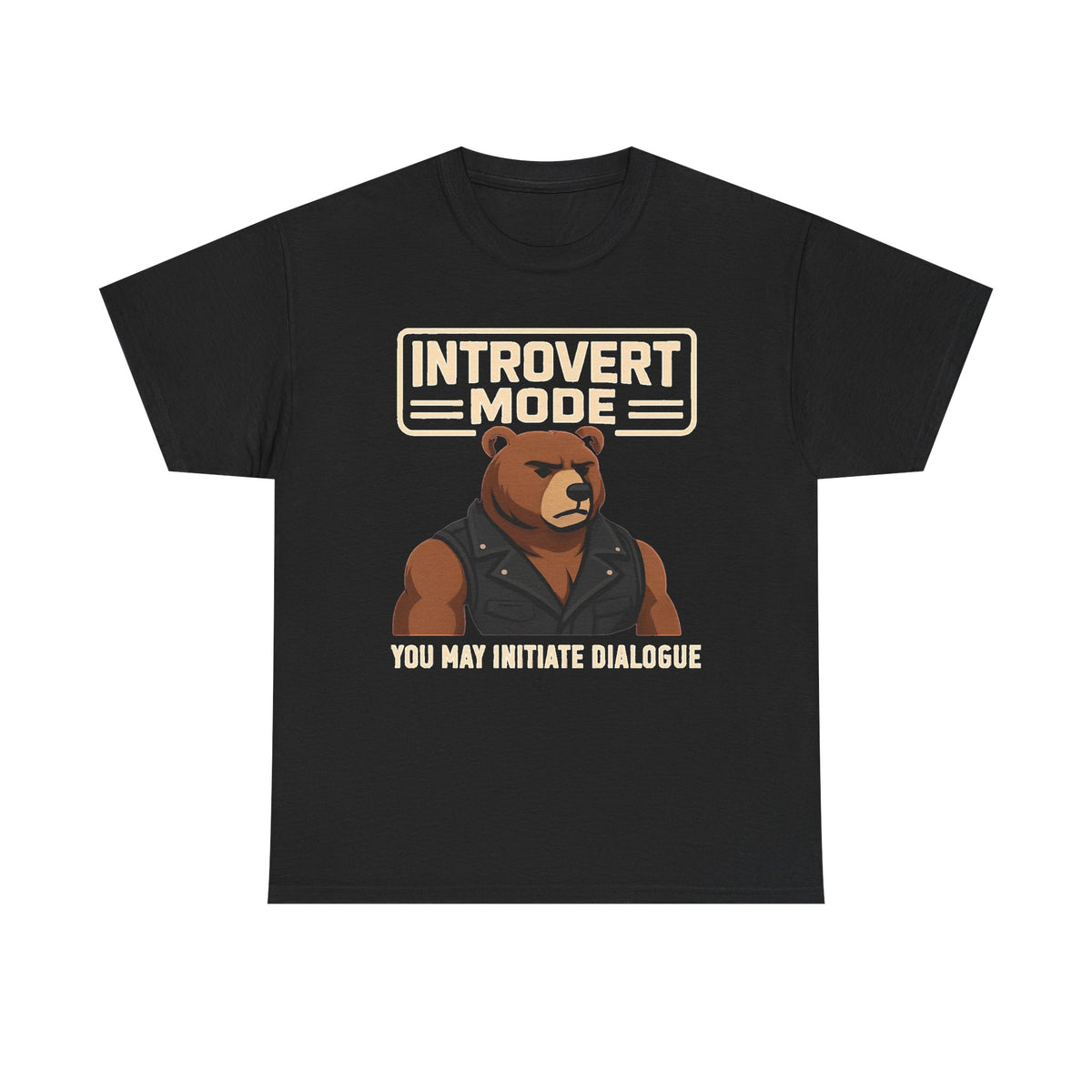 Introvert Bear T-Shirt — 'Please Start the Conversation' Graphic Tee