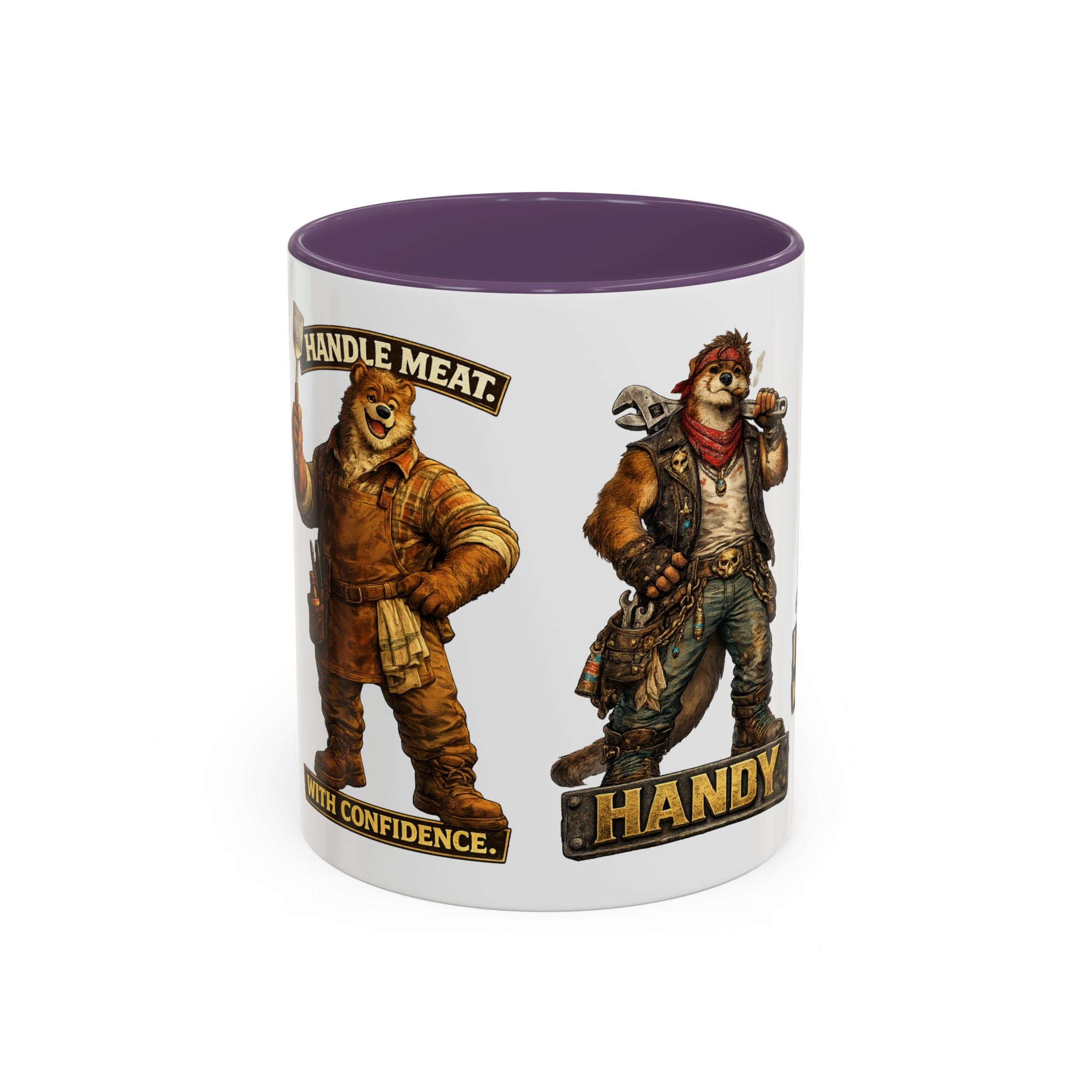 Handy Bear Mechanics Coffee Mug — "I Fix Things, Want a Tune-Up?" Accent Ceramic Mug