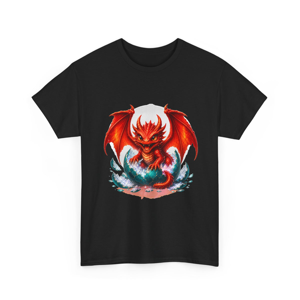 Dragon Hatchling T-Shirt — Cute Red Dragon Hatching Design