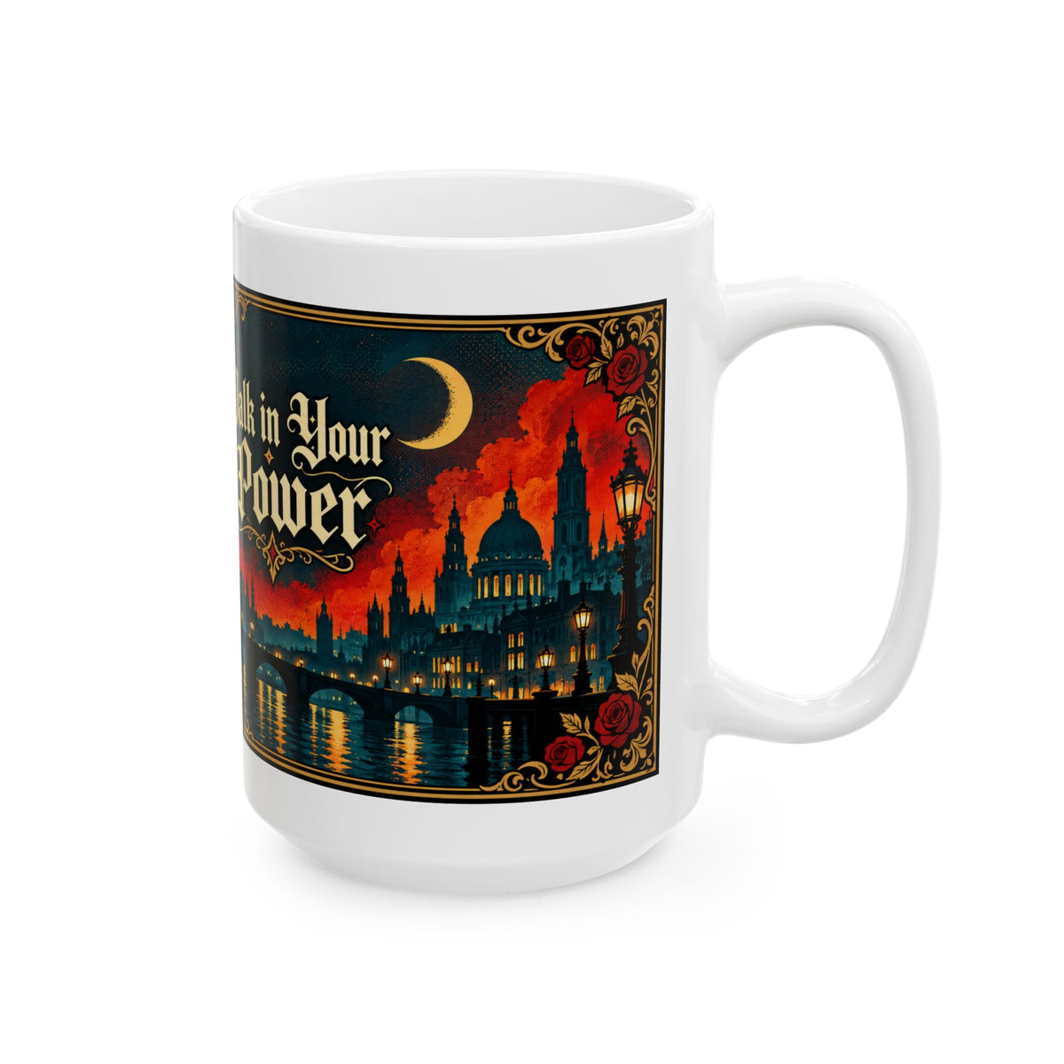 Inspirational Ceramic Mug — “Walk in Your Power” Rooted in Greatness Afrocentric Empowerment Mug